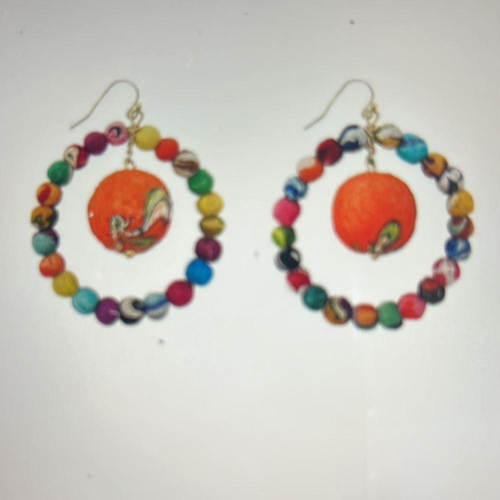 Kantha Soliel Earrings - Picture 2 of 3